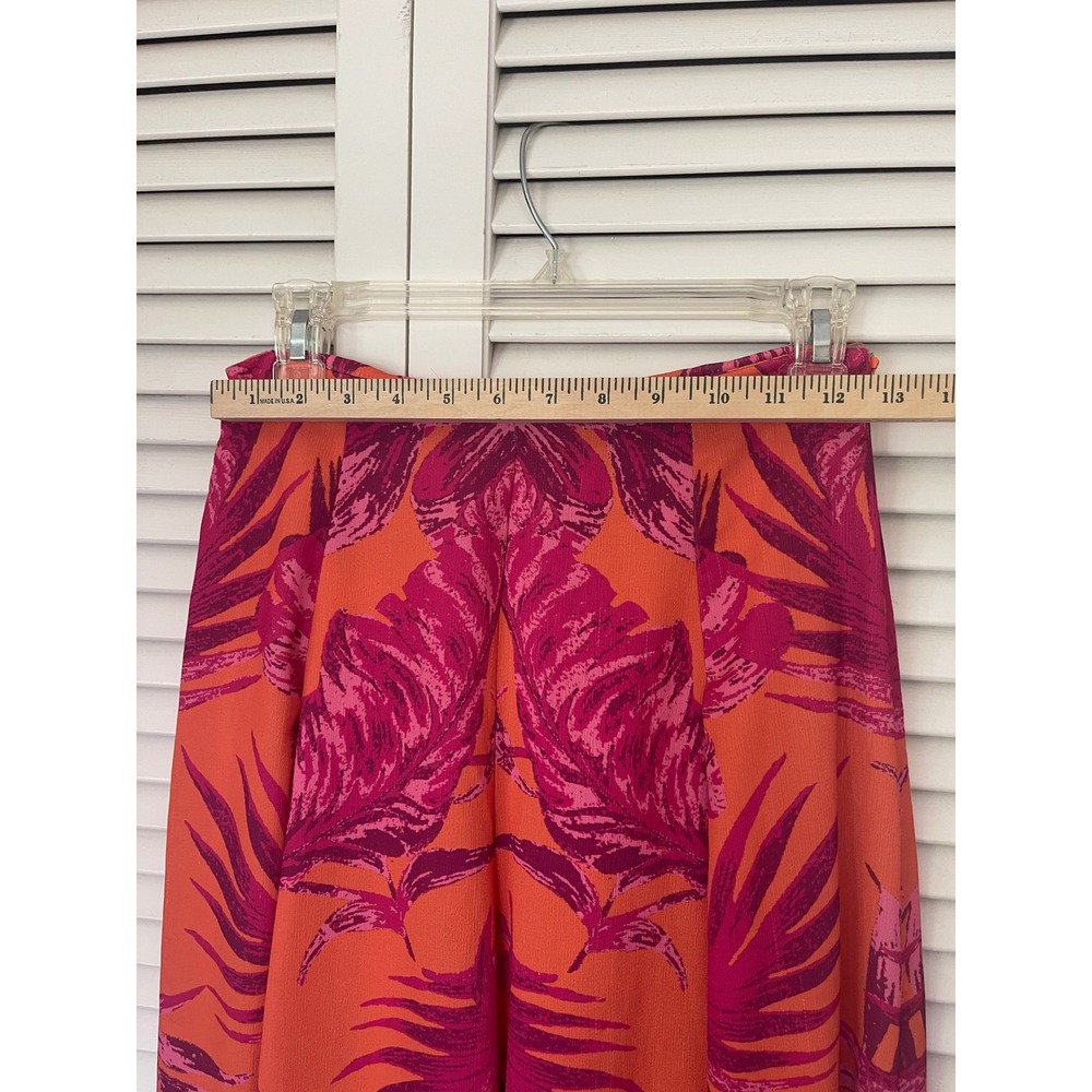 Flying Tomato Tropical High Waist Wide Leg Pants Orange Pink Womens Size Small - Picture 7 of 8